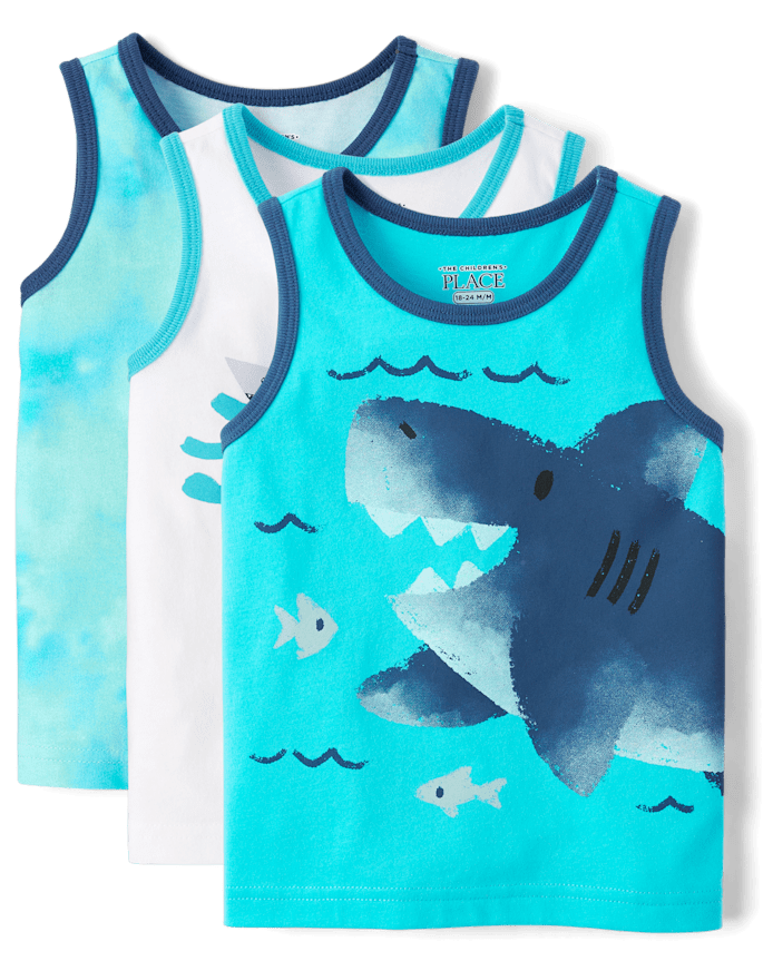 Baby And Toddler Boys Shark Tank Top 3-Pack
