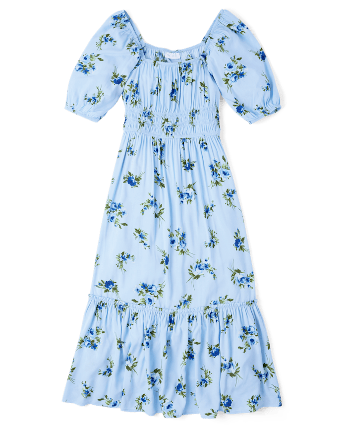 Womens Mommy And Me Floral Midi Tiered Dress