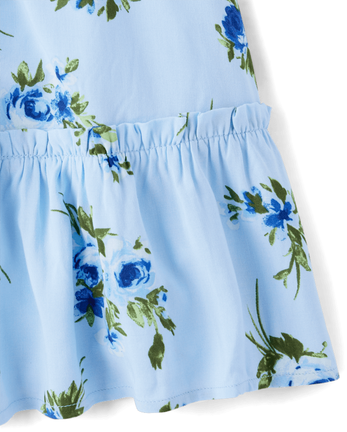 Girls Mommy And Me Floral Smocked Ruffle Dress