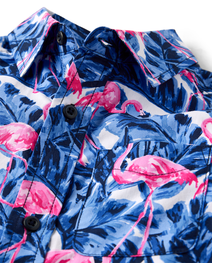 Chemise boutonnée en popeline tropicale pour garçon