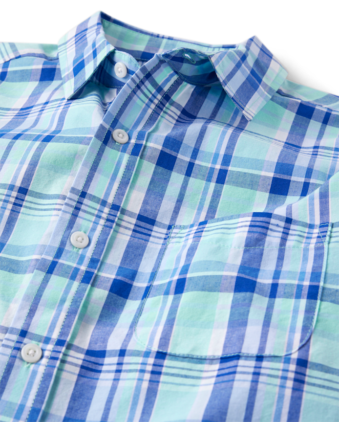 Mens Dad And Me Plaid Poplin Button Up Shirt