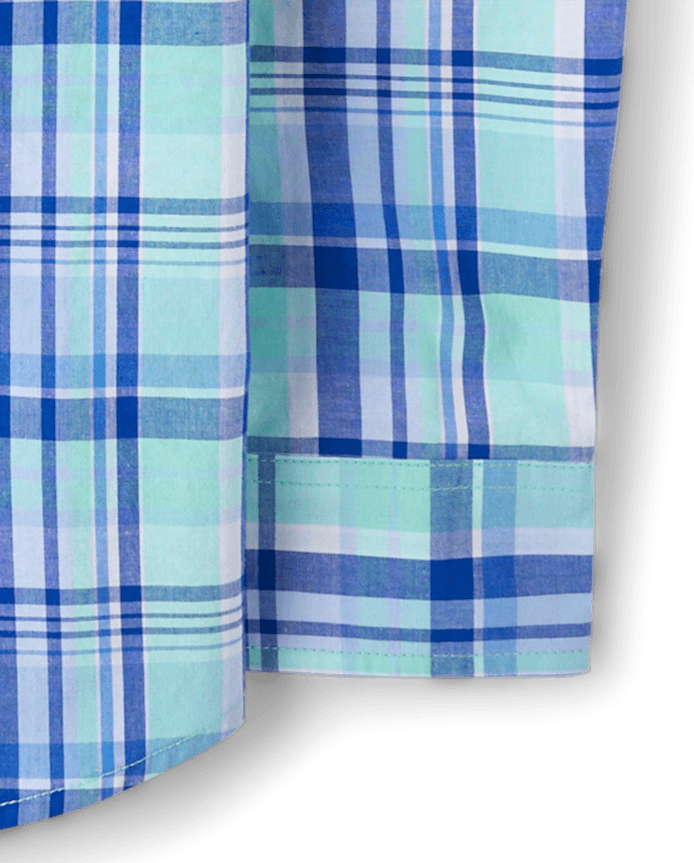Mens Dad And Me Plaid Poplin Button Up Shirt