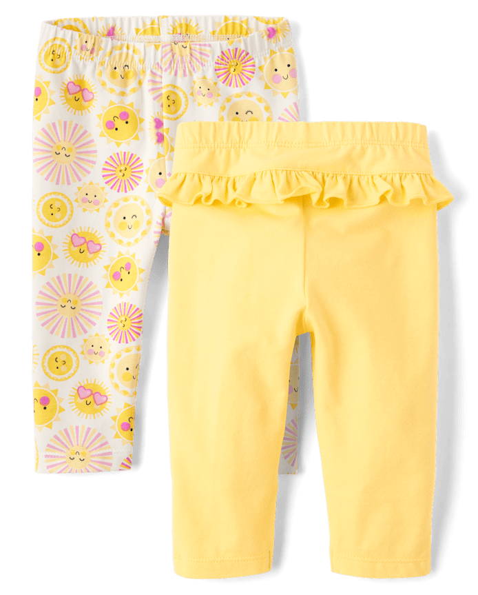 Baby Girls Sun Ruffle Leggings 2-Pack