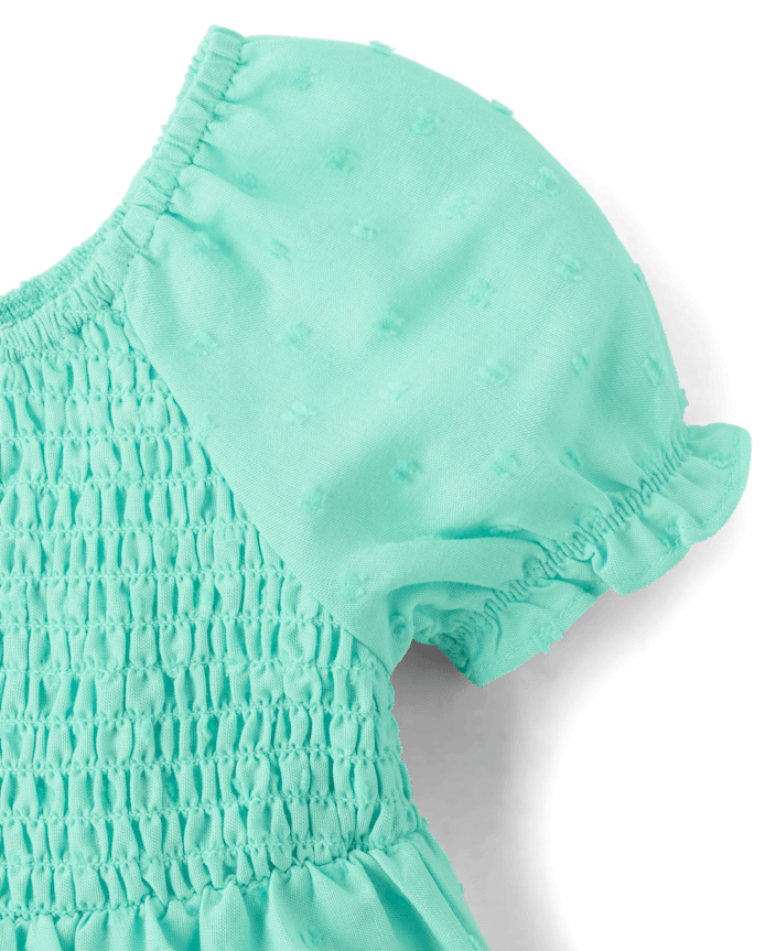 Baby Girls Mommy And Me Smocked Ruffle Dress