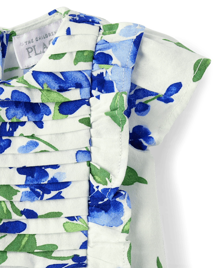 Baby Girls Mommy And Me Floral Pleated Ruffle Dress
