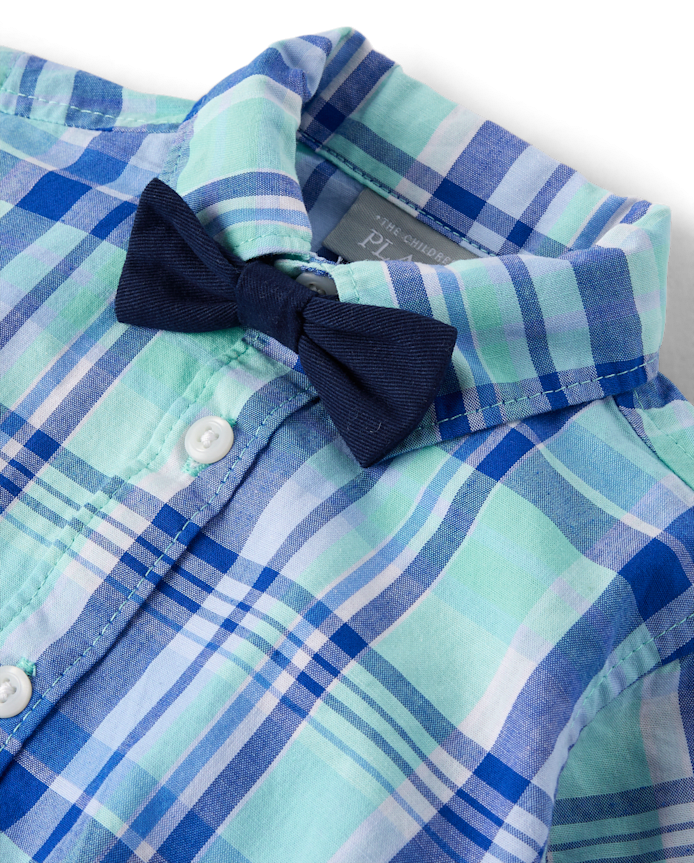 Baby Boys Dad And Me Plaid Poplin 2-Piece Outfit Set