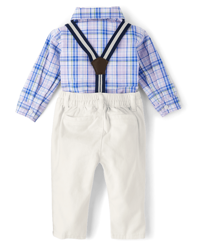 Baby Boys Dad And Me Plaid Poplin 2-Piece Outfit Set