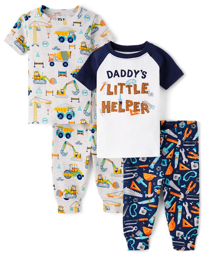 Lot de 2 pyjamas en coton ajustés pour bébés et tout-petits garçons