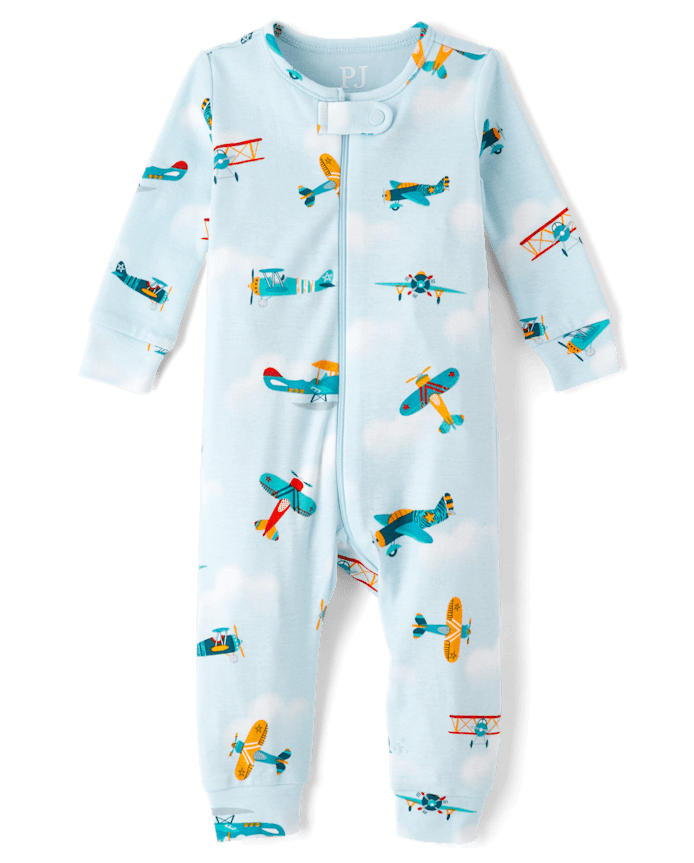 Baby And Toddler Airplane Snug Fit Cotton Footed One Piece Pajamas