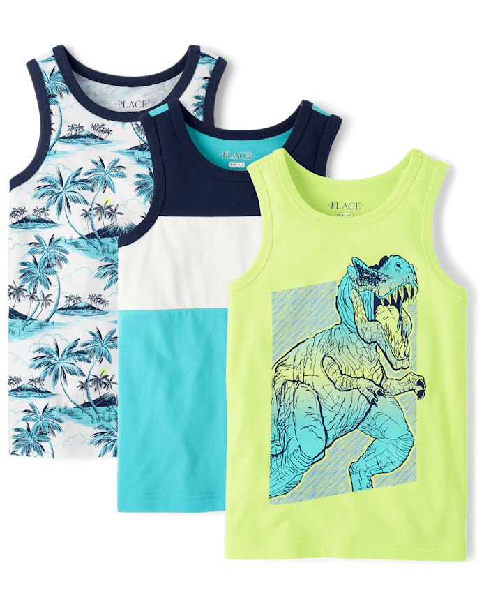 Boys Dino Tank Top 3-Pack