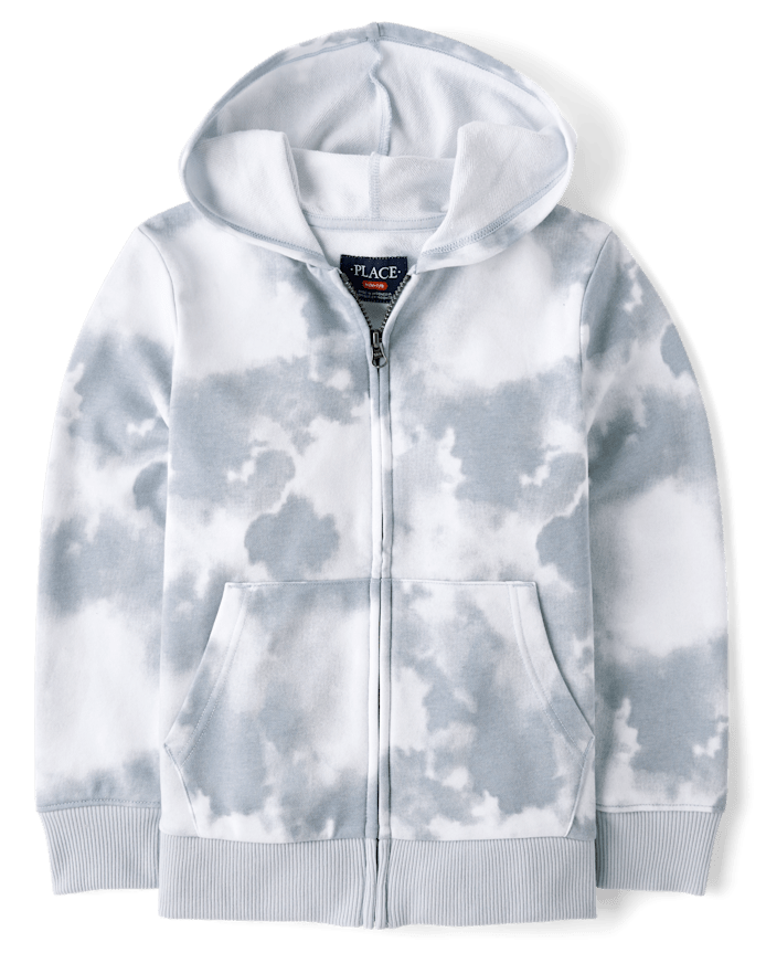 Boys Tie Dye French Terry Zip Up Hoodie