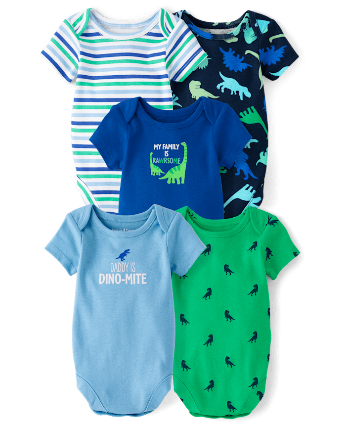 Baby Boys Dino Bodysuit 5-Pack