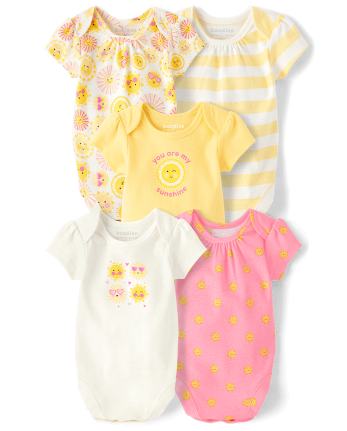 Baby Girls Sun Bodysuit 5-Pack