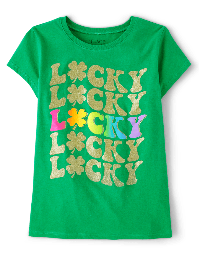 Girls St. Patrick's Day Lucky Graphic Tee