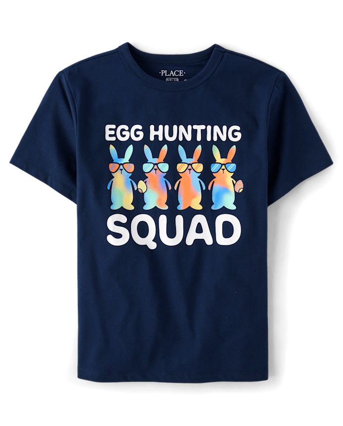 Boys Matching Family Easter Egg Hunting Squad Graphic Tee