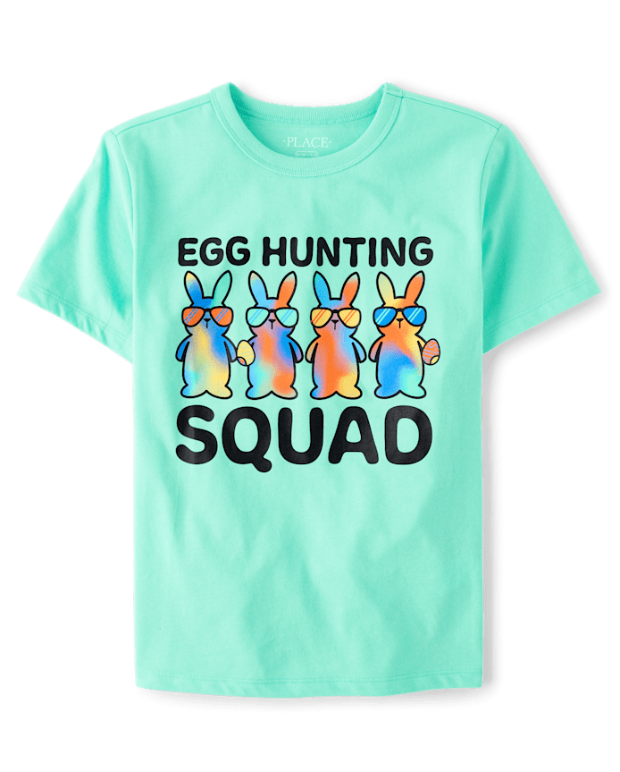 Kids Matching Family Easter Egg Hunting Squad Graphic Tee