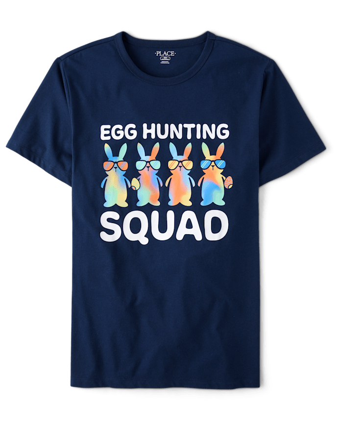 Mens Matching Family Easter Egg Hunting Squad Graphic Tee