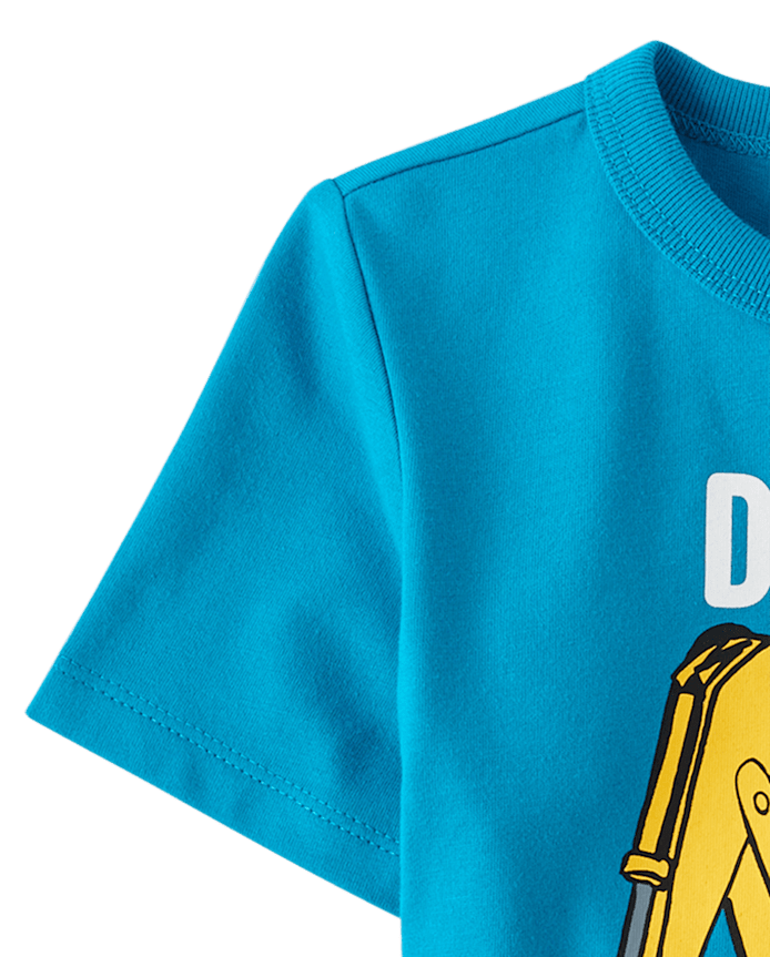 Baby And Toddler Boys Birthday Construction Vehicle Graphic Tee