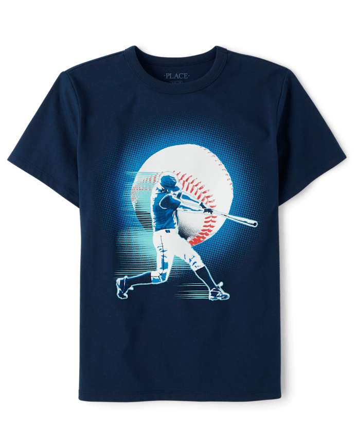 Boys Baseball Player Graphic Tee