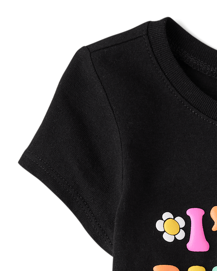Baby And Toddler Girls Rainbow Birthday Girl Graphic Tee