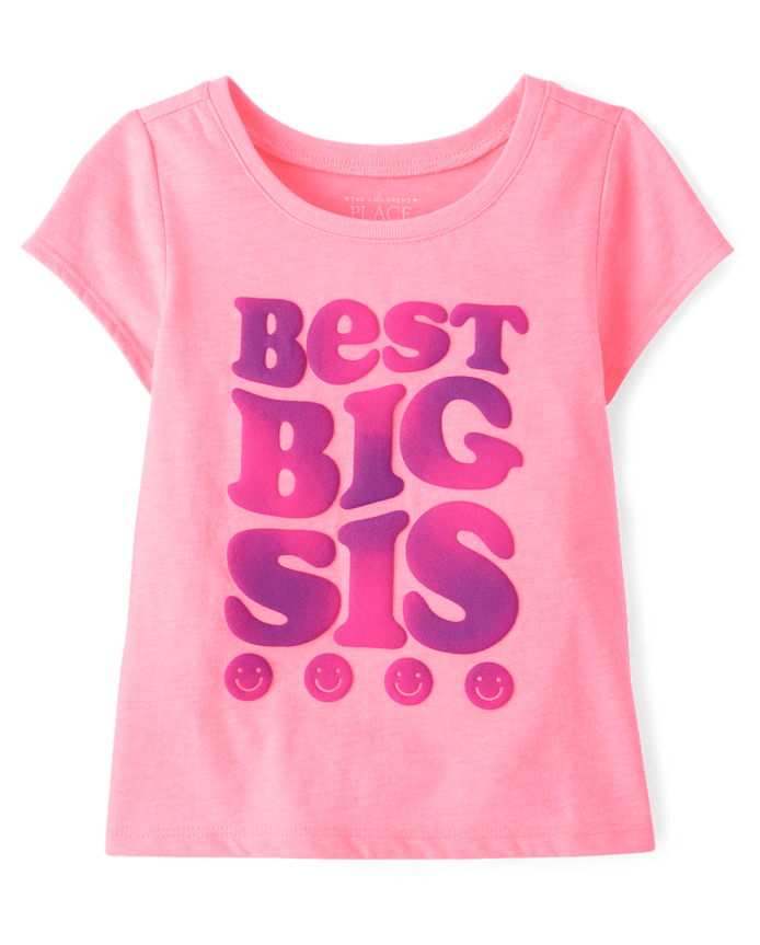 Baby And Toddler Girls Best Big Sis Graphic Tee