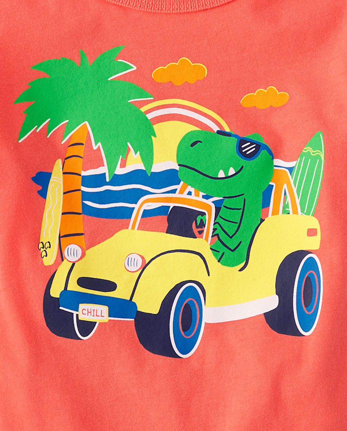 Lot de 4 t-shirts graphiques d'été pour bébés et tout-petits garçons