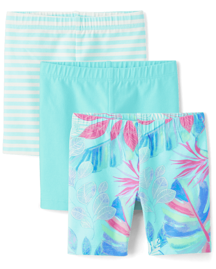 Lot de 3 shorts vélo imprimés pour petites filles