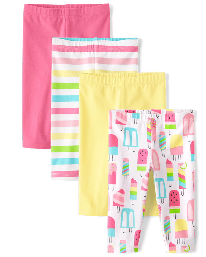 Toddler Girls Popsicle Capri Leggings 4-Pack