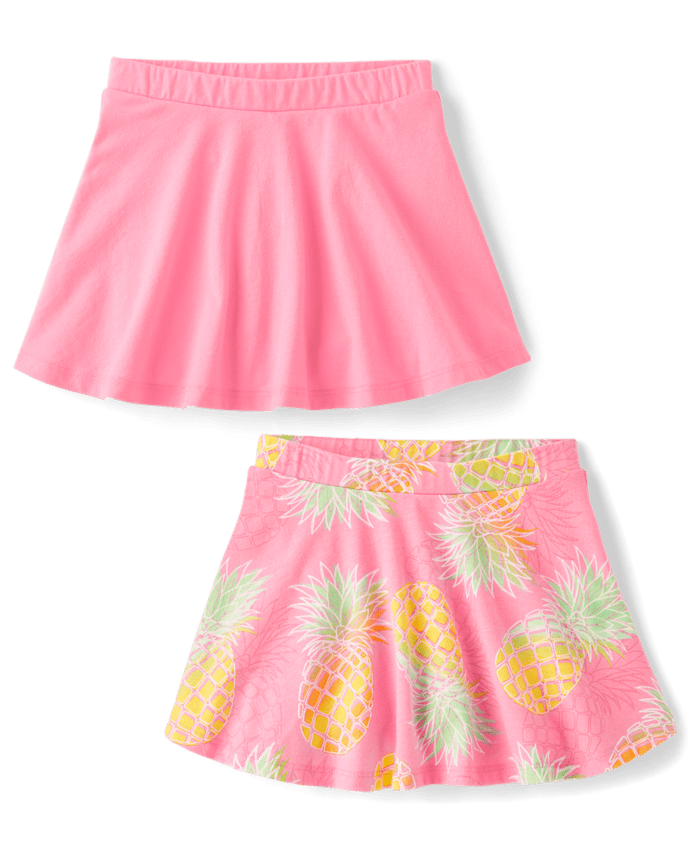Lot de 2 jupes-shorts imprimées pour petites filles