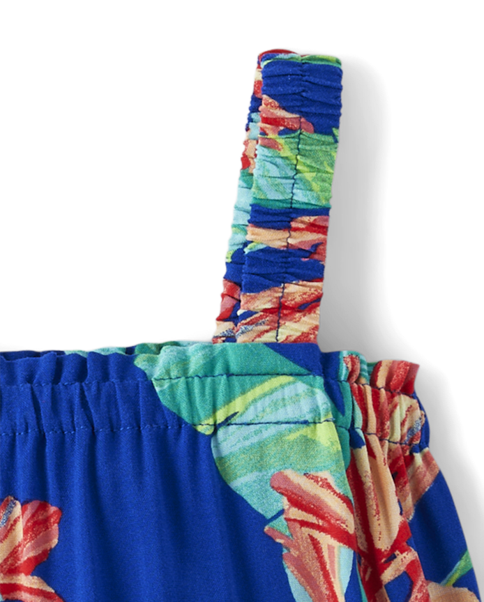 Toddler Girls Matching Family Tropical Ruffle Swing Dress