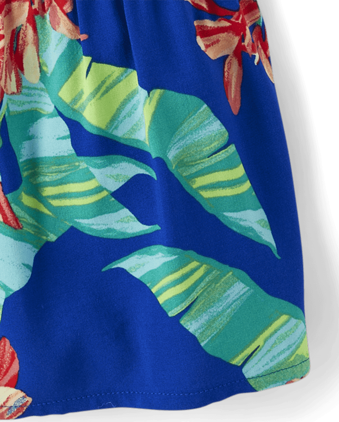 Toddler Girls Matching Family Tropical Ruffle Swing Dress