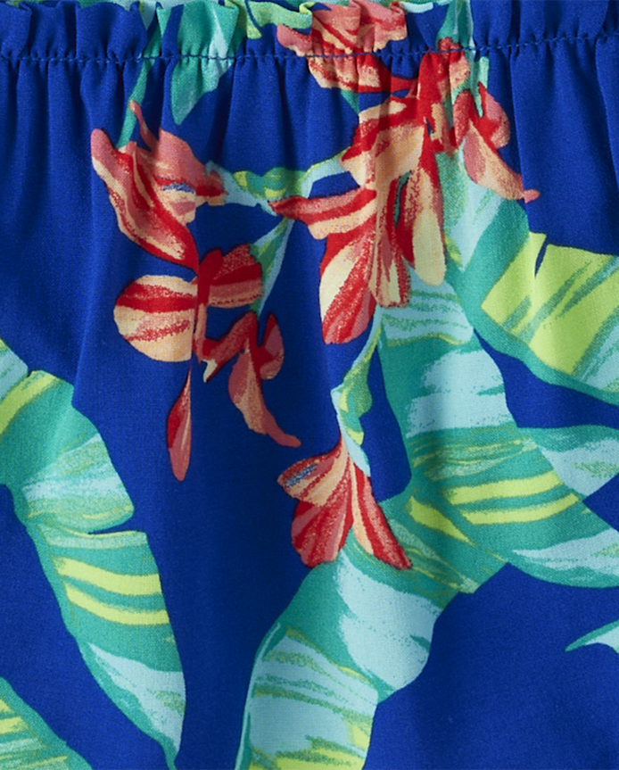 Toddler Girls Matching Family Tropical Ruffle Swing Dress