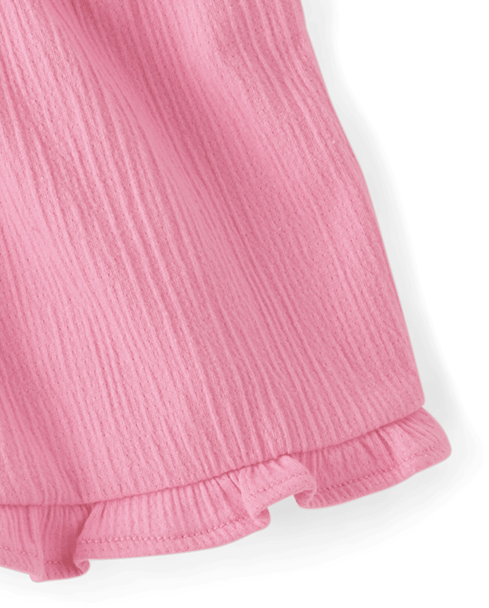 Toddler Girls Jacquard Ruffle Paperbag Waist Shorts
