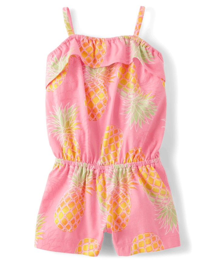 Baby And Toddler Girls Print Ruffle Romper