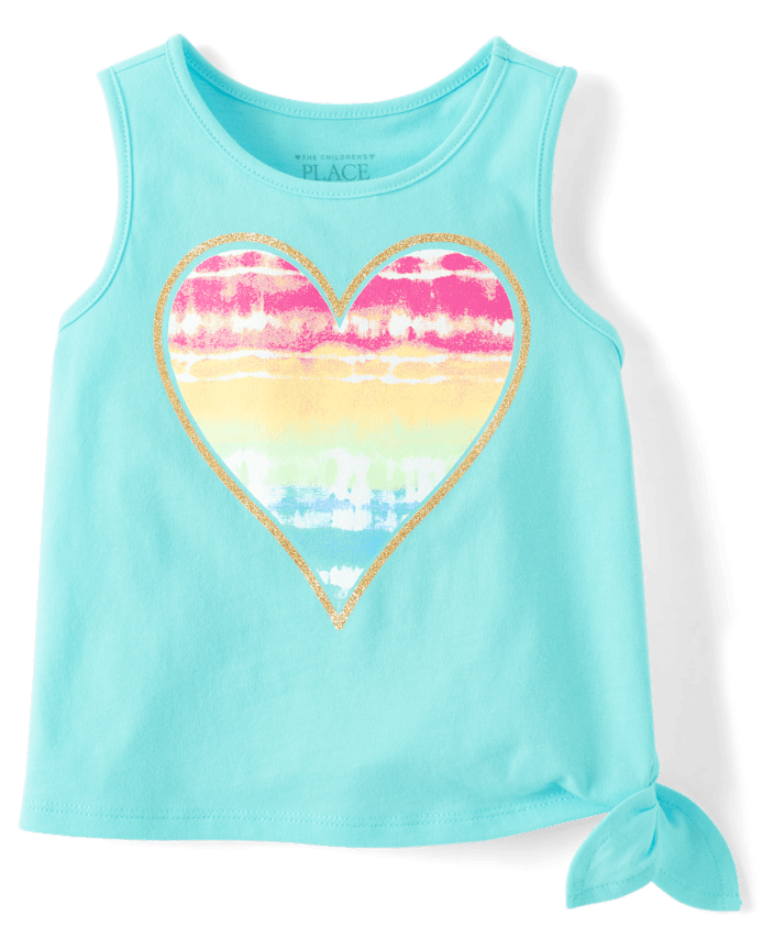 Baby And Toddler Girls Graphic Side Tie Tank Top