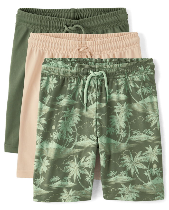 Boys Tropical Performance Basketball Shorts 3-Pack