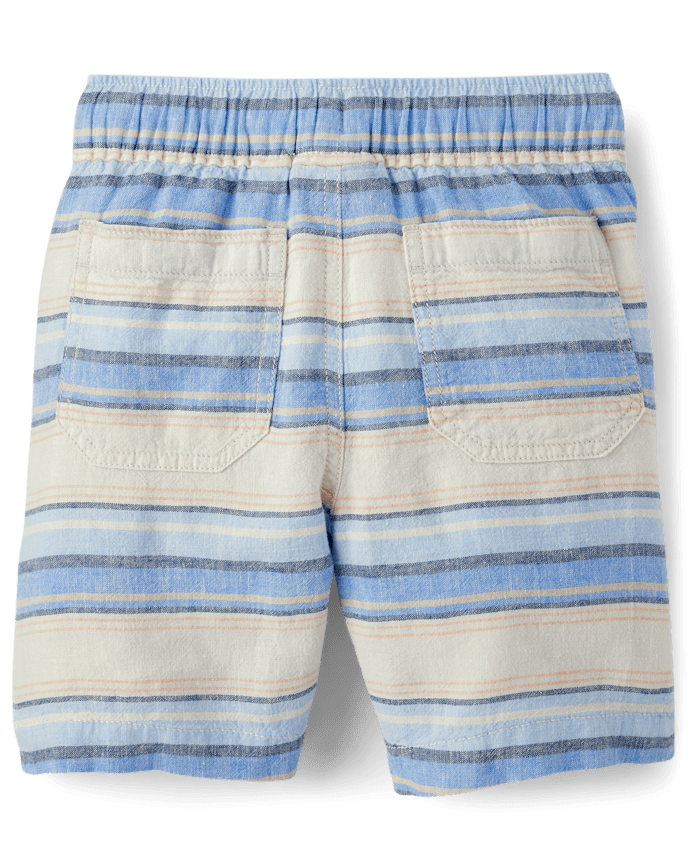 Short de jogging rayé en lin mélangé pour garçon
