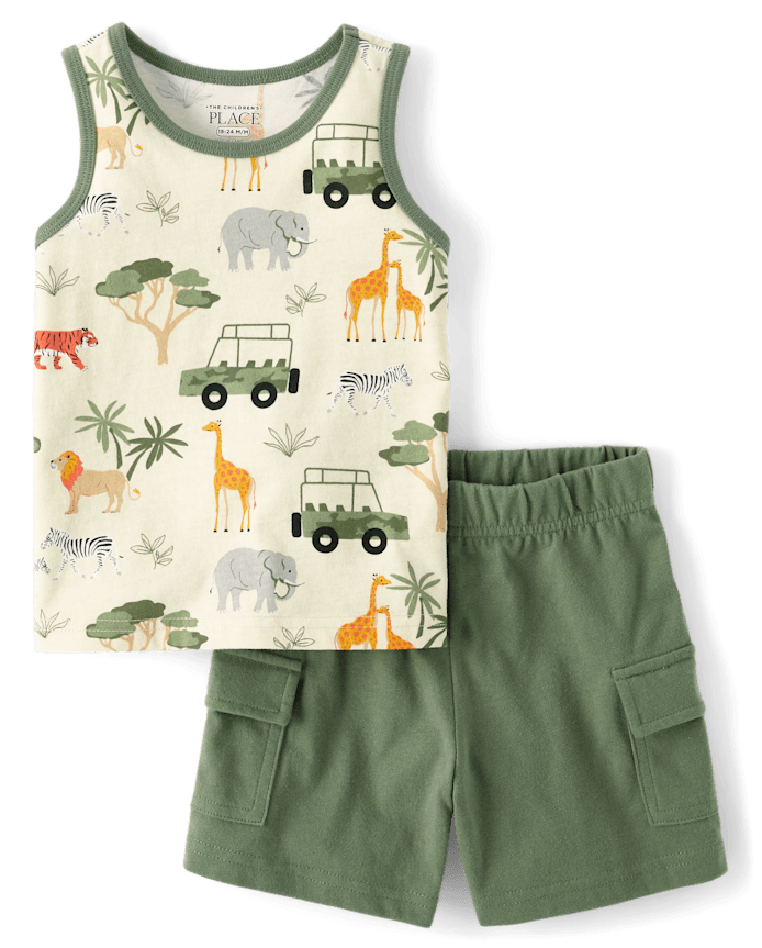 Baby And Toddler Boys Safari 2-Piece Outfit Set