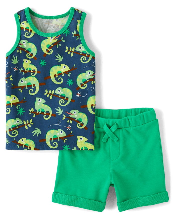 Baby And Toddler Boys Chameleon 2-Piece Outfit Set