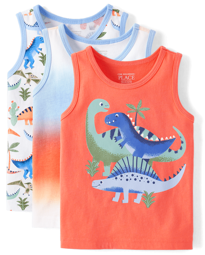 Baby And Toddler Boys Print Tank Top 3-Pack