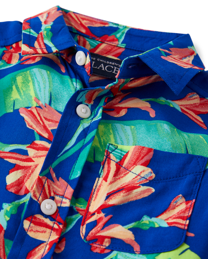 Baby And Toddler Boys Matching Family Tropical Button Up Shirt