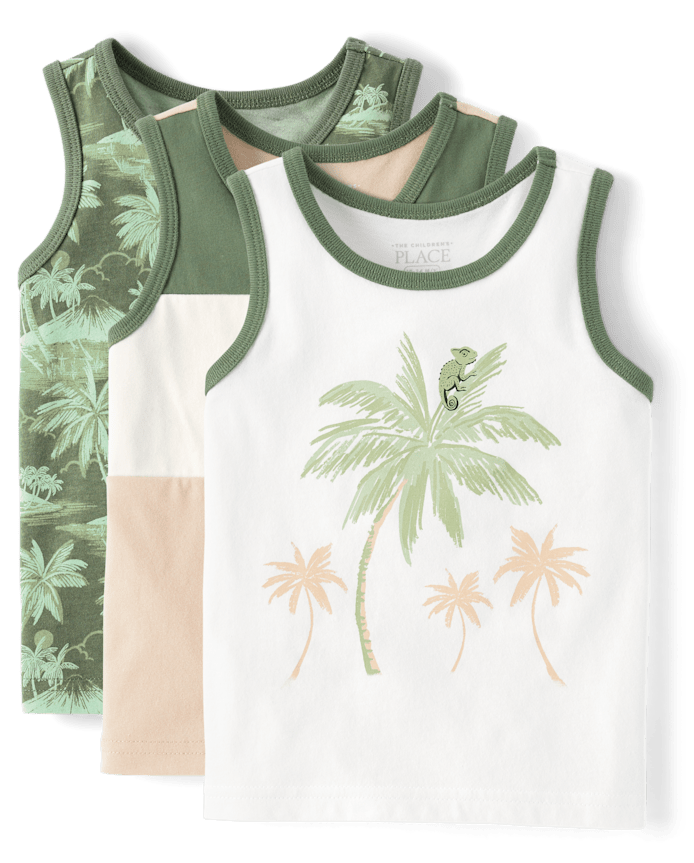 Lot de 3 débardeurs caméléon pour bébé et tout-petit garçon