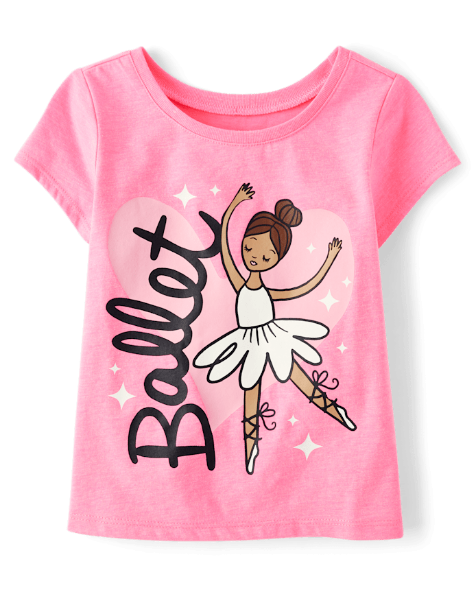 T-shirt graphique ballerine pour bébé et petite fille