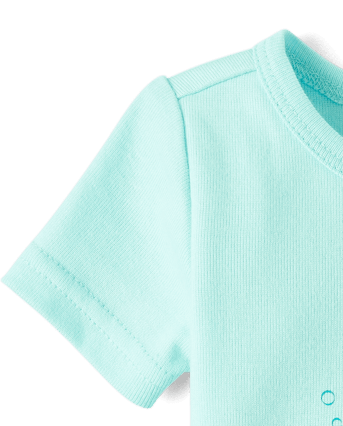 Pyjama en coton ajusté à motif tortue pour bébés et petites filles