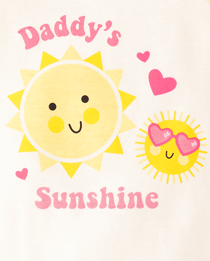 Baby And Toddler Girls Daddy's Sunshine Snug Fit Cotton Pajamas