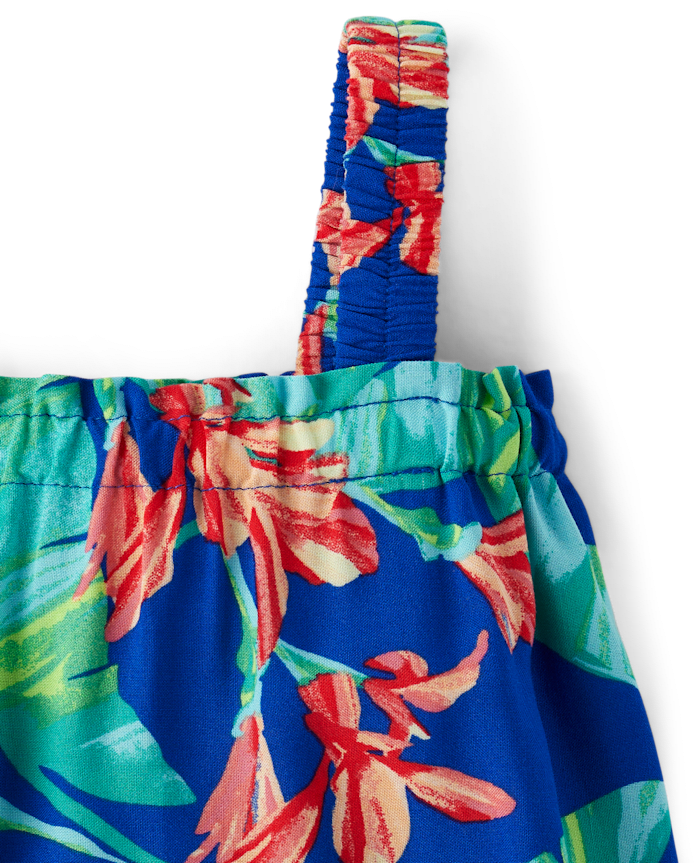 Baby Girls Matching Family Tropical Ruffle Swing Dress