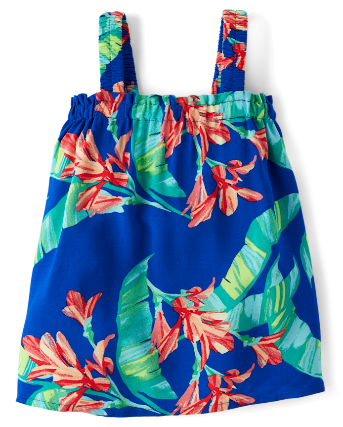 Baby Girls Matching Family Tropical Ruffle Swing Dress