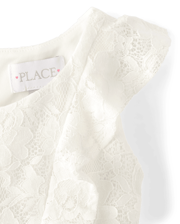 Girls Lace Tiered Dress