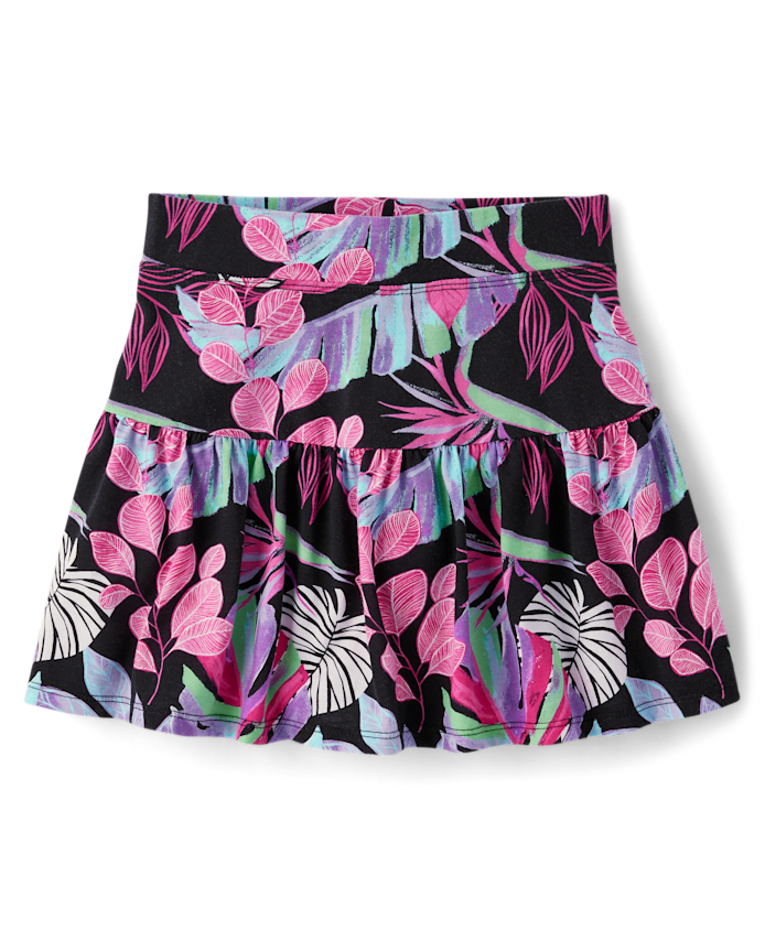 Girls Print Tiered Skort
