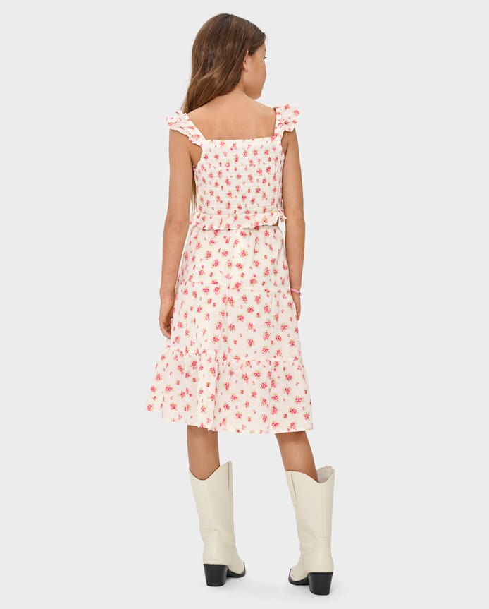 Girls Floral Tiered 2-Piece Outfit Set